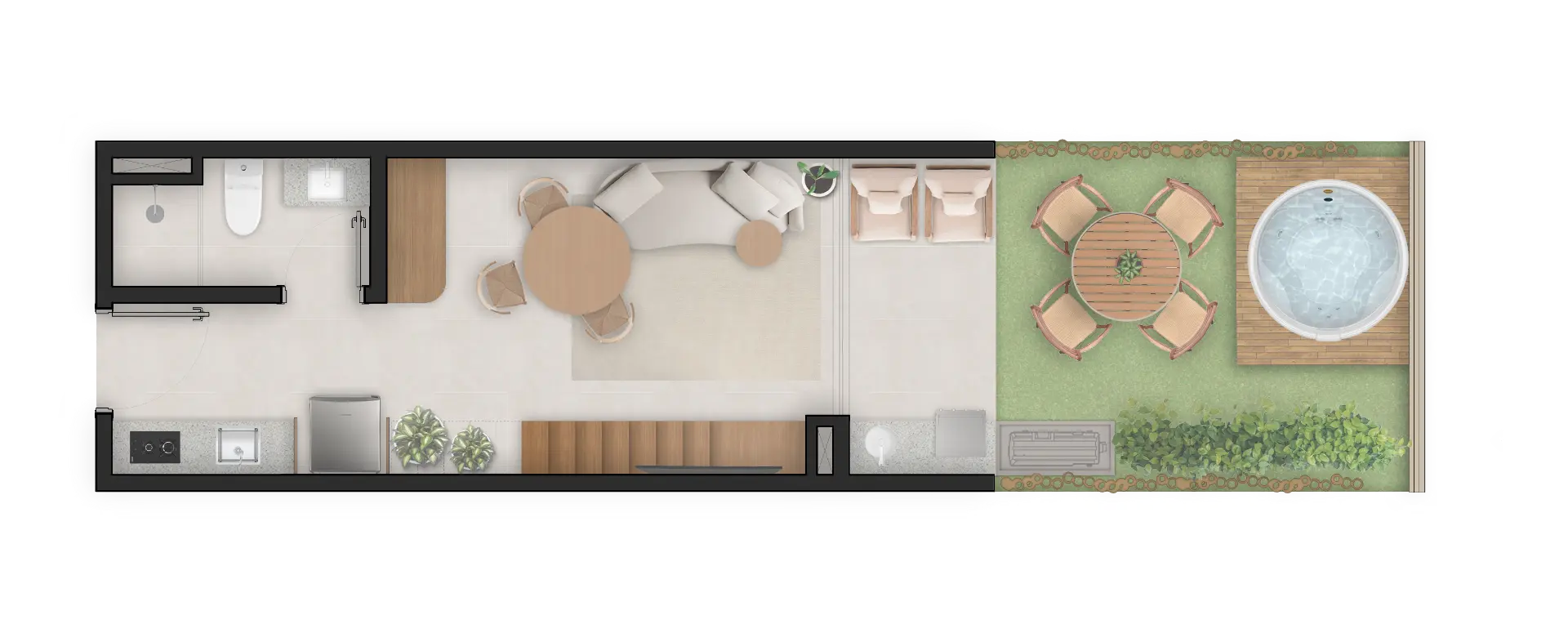 Planta do Loft Garden — pavimento térreo