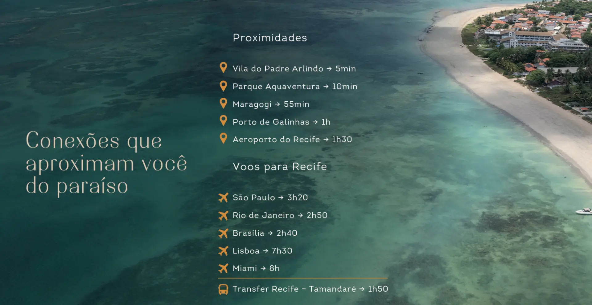 Proximidades e conexões do Maré Mansa: Vila do Padre Arlindo, Porto de Galinhas, Maragogi e Aeroporto do Recife